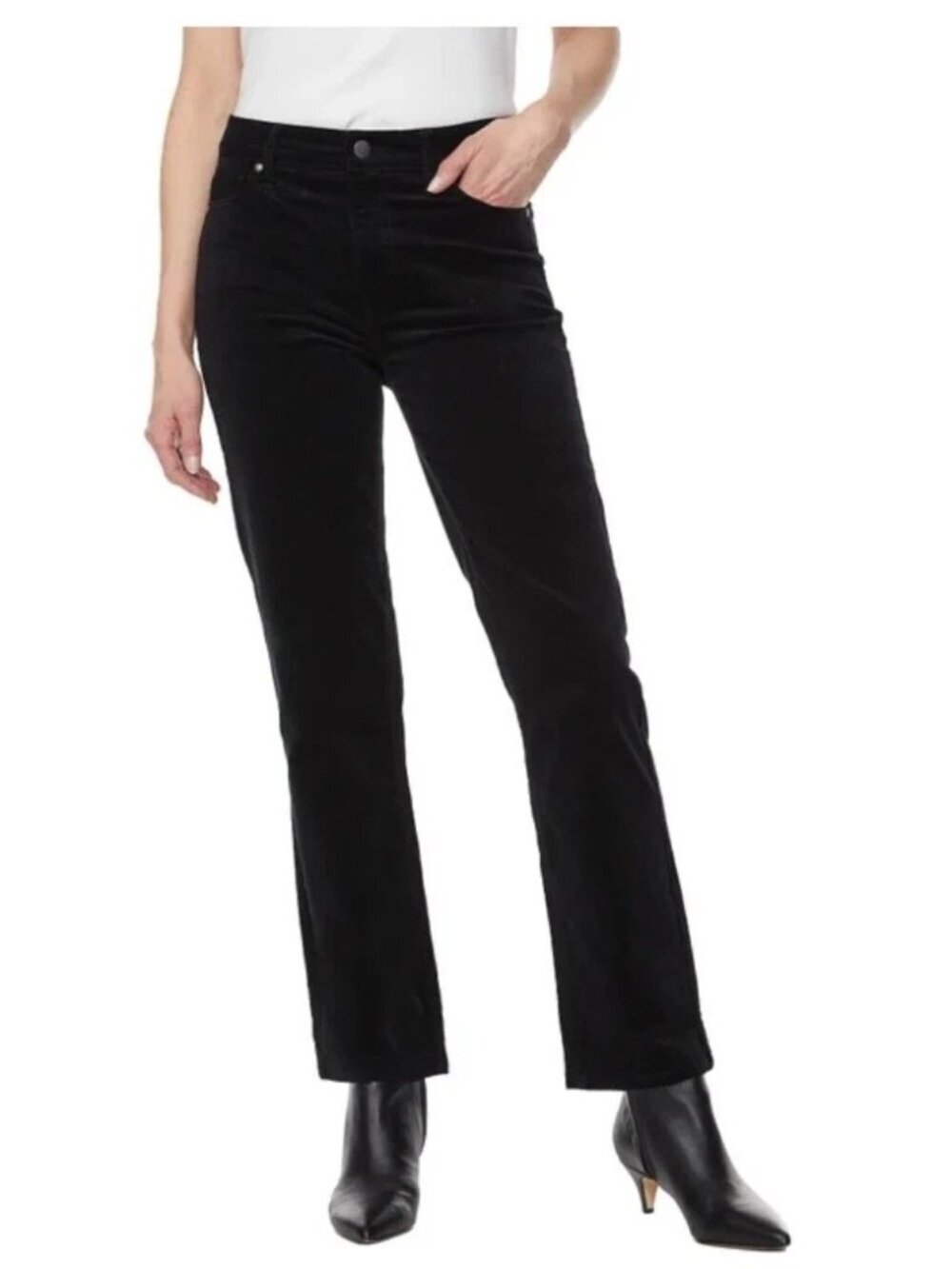 NWT Buffalo David Bitton Corduroy Women's 6/28 Nyla Straight Stretch Black G1989